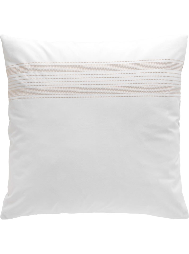 Parure de lit en coton motif broderies fines Blanc - Kiabi