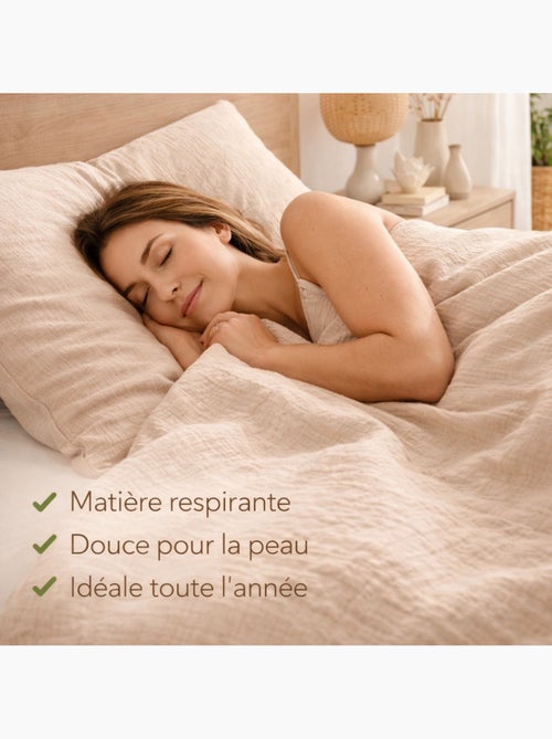 Parure de lit en Gaze de Coton - Promo linge - Kiabi Parure de lit en Gaze de Coton - Promo linge - Kiabi