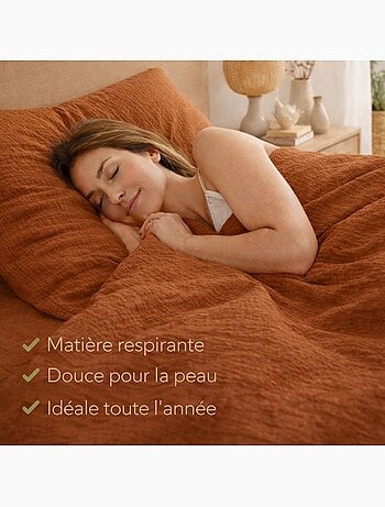 Parure de lit en Gaze de Coton - Promo linge