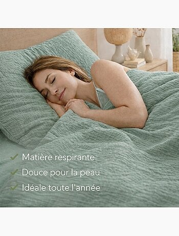 Parure de lit en Gaze de Coton - Promo linge
