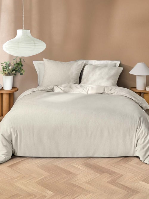 Parure de lit en microfibre flanelle motif fines rayures - Kiabi