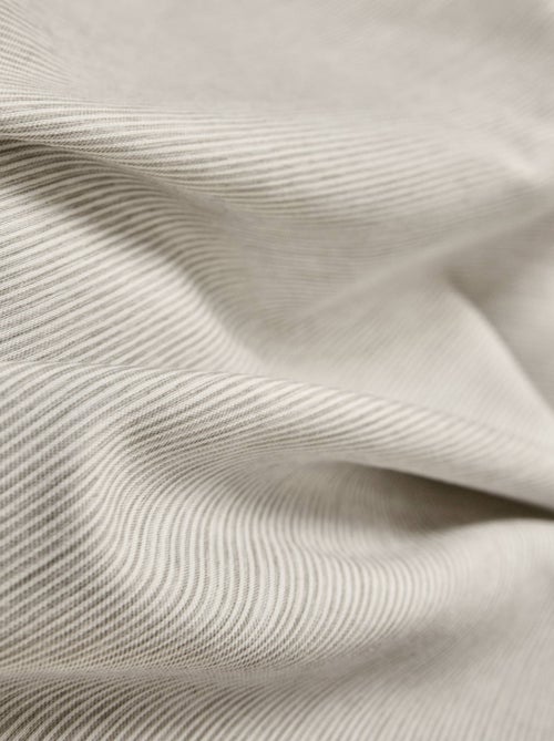 Parure de lit en microfibre flanelle motif fines rayures - Kiabi