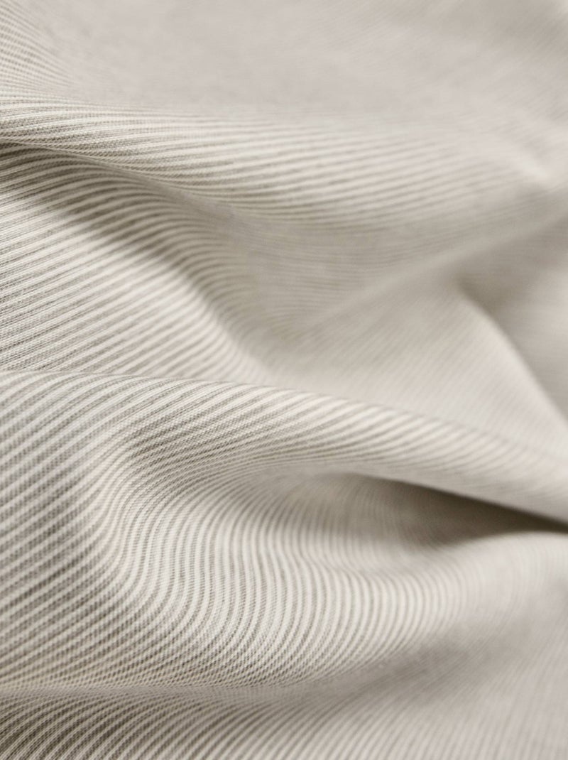 Parure de lit en microfibre flanelle motif fines rayures Beige grès - Kiabi