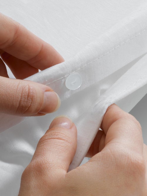 Parure de lit en microfibre flanelle motif fines rayures - Kiabi