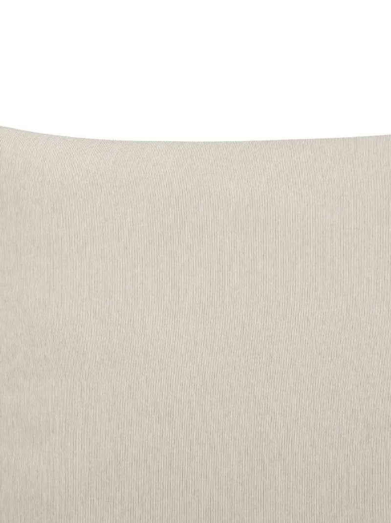 Parure de lit en microfibre flanelle motif fines rayures Beige grès - Kiabi