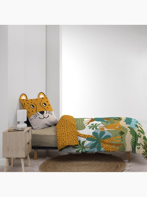 Parure de lit enfant 2 pièces 100 % coton imprimé animaux de la jungle housse + taie - Kiabi Parure de lit enfant 2 pièces 100 % coton imprimé animaux de la jungle housse + taie - Kiabi