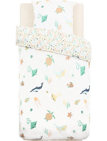 Parure de lit enfant coton animaux marins orta