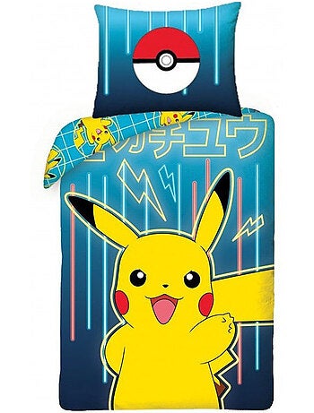 Parure de Lit Enfant Coton Pikachu Neon