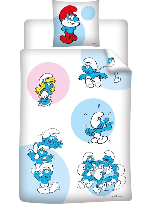 Parure de Lit Enfant Les Schtroumpfs 140x200 cm + Taie 65x65 cm Polycoton - Kiabi Parure de Lit Enfant Les Schtroumpfs 140x200 cm + Taie 65x65 cm Polycoton - Kiabi