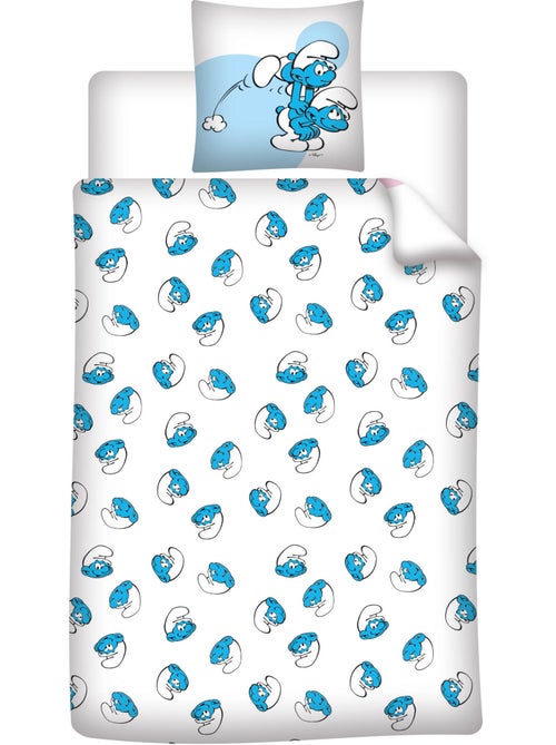 Parure de Lit Enfant Les Schtroumpfs 140x200 cm + Taie 65x65 cm Polycoton - Kiabi Parure de Lit Enfant Les Schtroumpfs 140x200 cm + Taie 65x65 cm Polycoton - Kiabi