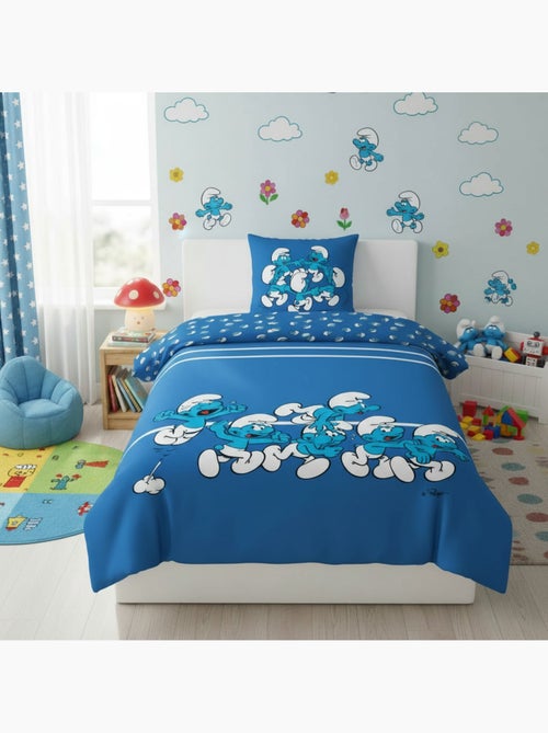 Parure de Lit Enfant Les Schtroumpfs 140x200 cm + Taie 65x65 cm Polycoton Réversible - Kiabi Parure de Lit Enfant Les Schtroumpfs 140x200 cm + Taie 65x65 cm Polycoton Réversible - Kiabi