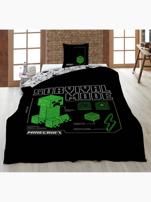 Parure de Lit Enfant Minecraft Survival Mode 140x200 cm + Taie 63x63 cm 100% Polyester - Kiabi Parure de Lit Enfant Minecraft Survival Mode 140x200 cm + Taie 63x63 cm 100% Polyester - Kiabi