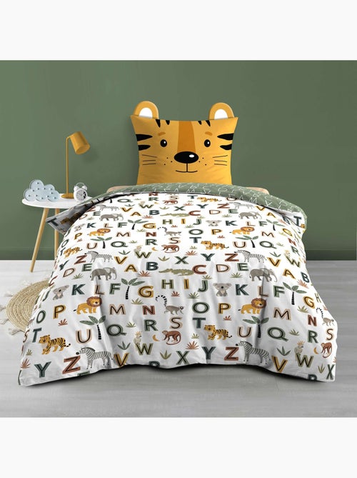 Parure de lit enfant réversible en coton motif alphabet et animaux - Kiabi Parure de lit enfant réversible en coton motif alphabet et animaux - Kiabi