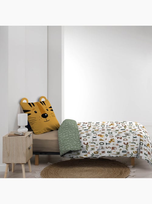 Parure de lit enfant réversible en coton motif alphabet et animaux - Kiabi Parure de lit enfant réversible en coton motif alphabet et animaux - Kiabi