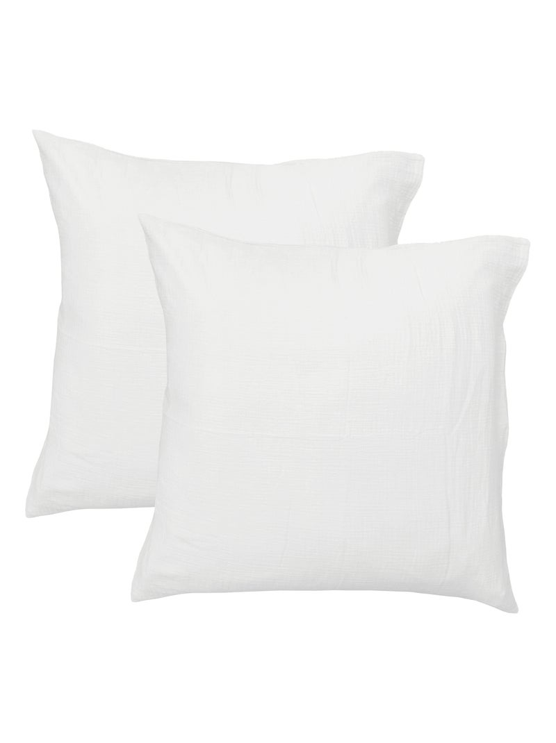 Parure de lit enfant unie en coton, gaze de coton Blanc - Kiabi