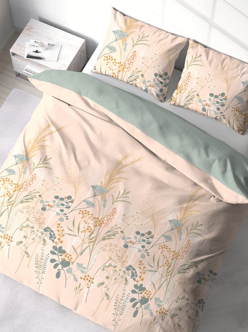 Parure de lit fleurie - 2 personnes Rose - Kiabi