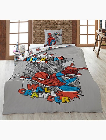 Parure de Lit Garçon Spider-Man Marvel 140x200 cm + Taie 65x65 cm 100% Coton