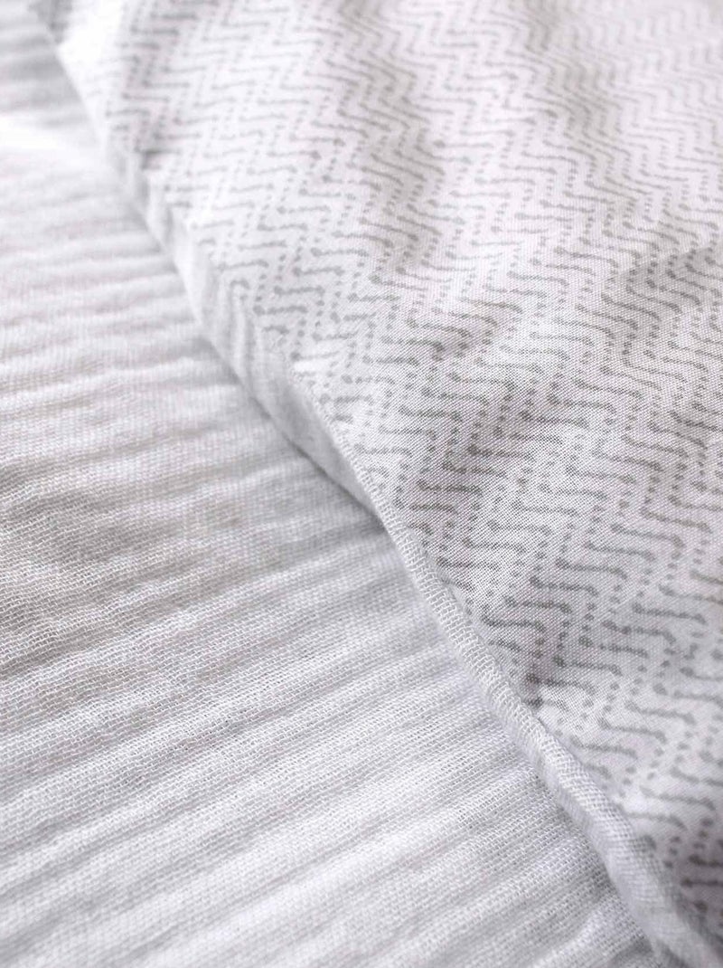 Parure de lit géométrique et réversible Blanc - Kiabi