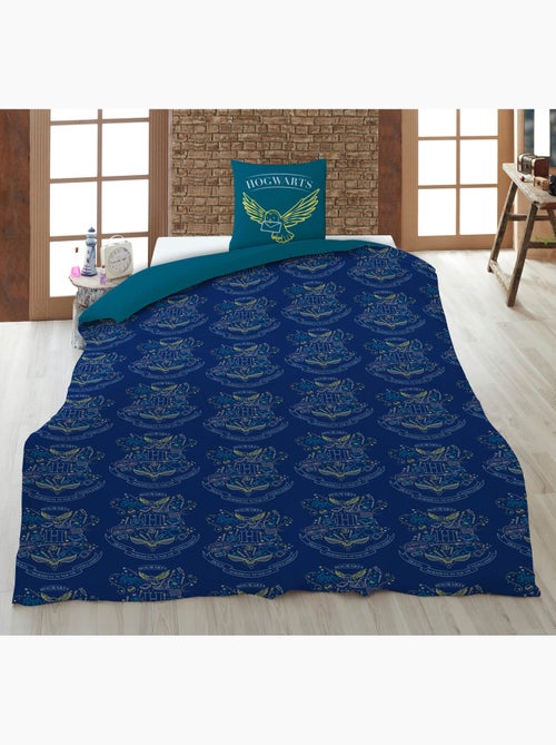 Parure de Lit Harry Potter Poudlard 140x200 cm + Taie 63x63 cm 100% Polyester Réversible - Kiabi