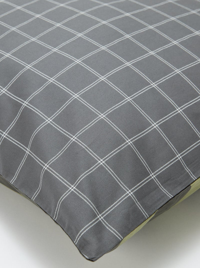 Parure de lit housse de couette (140 x 200 cm)+ taie d'oreiller - 2 pièces Gris - Kiabi