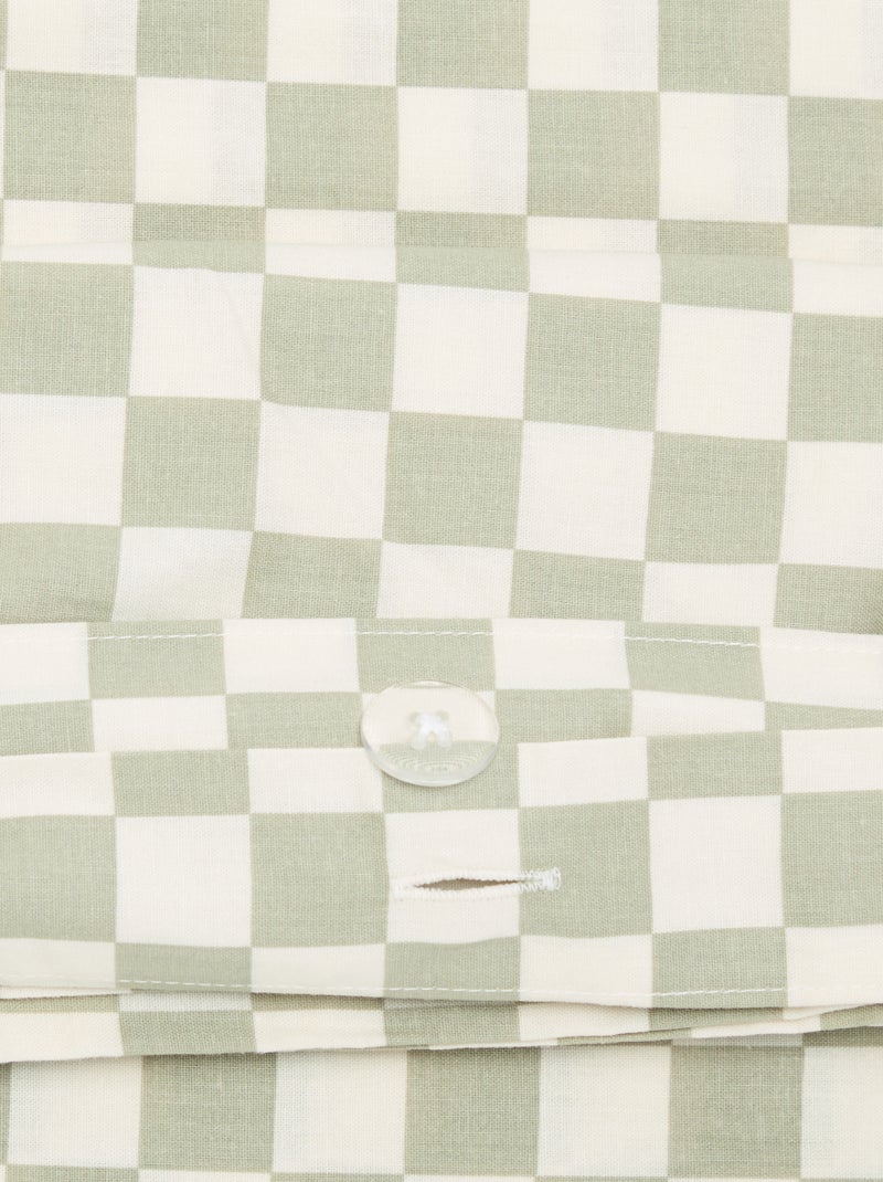 Parure de lit housse de couette (140 x 200cm)  + taie d'oreiller - 2 pi?ces Vert - Kiabi
