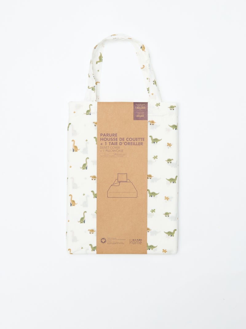 Parure de lit housse de couette (140 x 200cm)  + taie d'oreiller - 2 pièces Beige - Kiabi