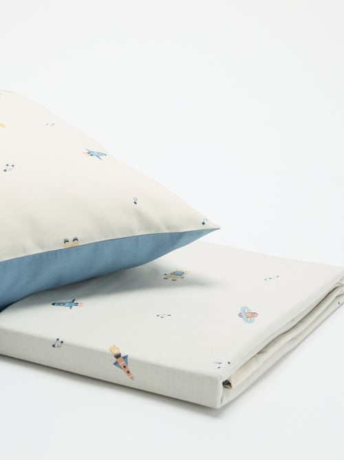 Parure de lit housse de couette (140 x 200cm) + taie d'oreiller - 2 pièces - Kiabi Parure de lit housse de couette (140 x 200cm) + taie d'oreiller - 2 pièces - Kiabi