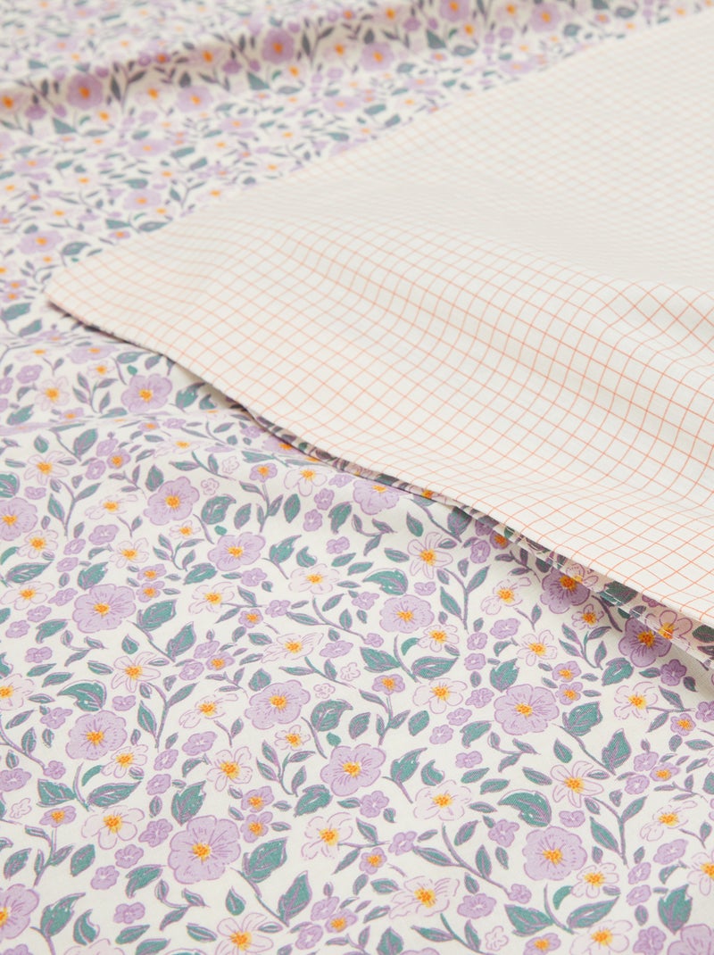 Parure de lit housse de couette (140 x 200cm)  + taie d'oreiller - 2 pièces Violet - Kiabi