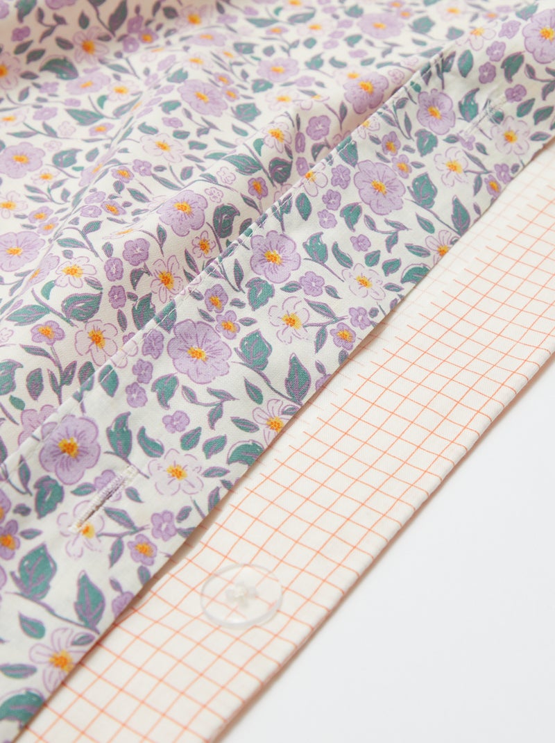 Parure de lit housse de couette (140 x 200cm)  + taie d'oreiller - 2 pièces Violet - Kiabi