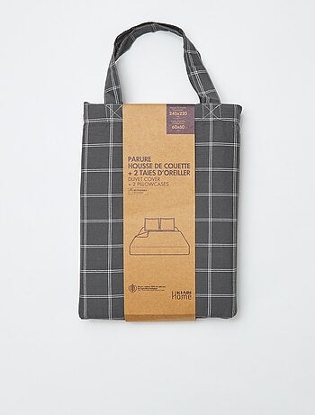 Parure de lit housse de couette (240x220 cm) + taies d'oreiller