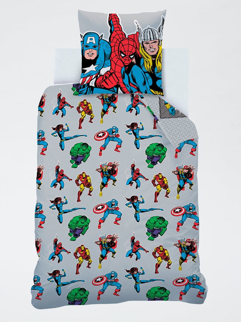 Parure de lit imprimé 'Avengers' - 1 personne Gris - Kiabi