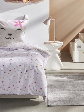 Parure de lit imprimé chat - 1 personne