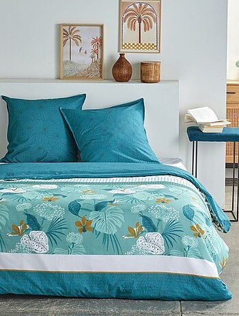 Parure de lit imprimé feuilles - 2 personnes