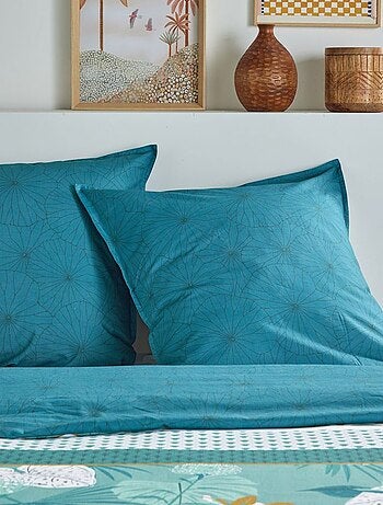 Parure de lit imprimé feuilles - 2 personnes