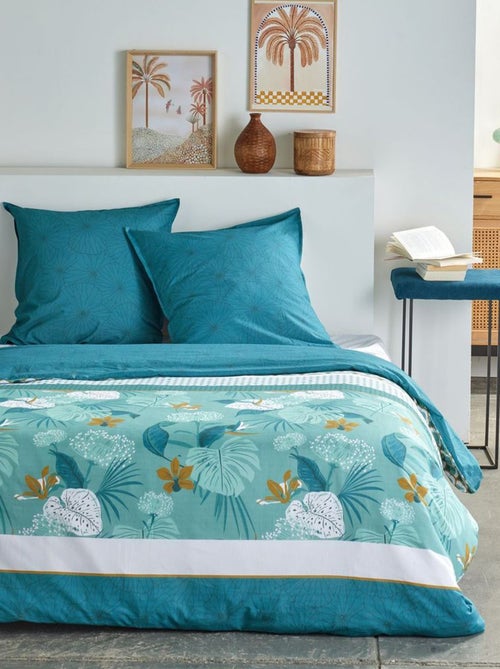 Parure de lit imprimé feuilles - 2 personnes - Kiabi