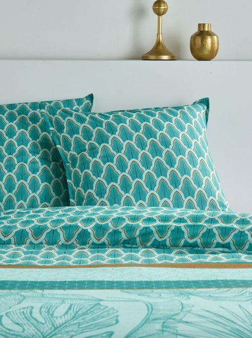 Parure de lit imprimé feuilles réversible - 2 personnes - Kiabi