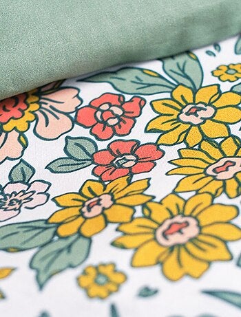 Parure de lit imprimé fleurs - 2 personnes