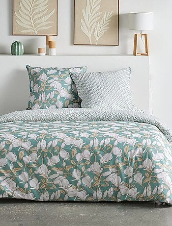 Parure de lit imprimé fleurs réversible - 2 personnes