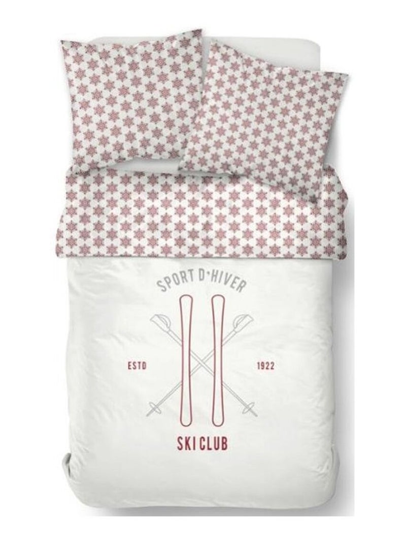 Parure de lit imprimé Graphique coton HORS PISTE Blanc - Kiabi