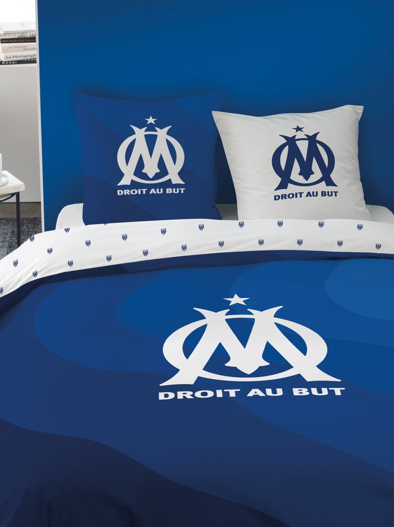 Parure de lit imprimé 'Olympique de Marseille' - 2 personnes Bleu - Kiabi
