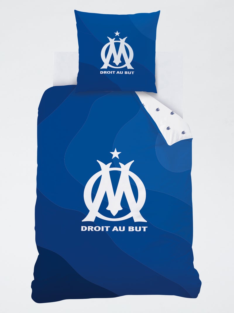 Parure de lit imprimé 'Olympique de Marseille' - 2 personnes Bleu - Kiabi
