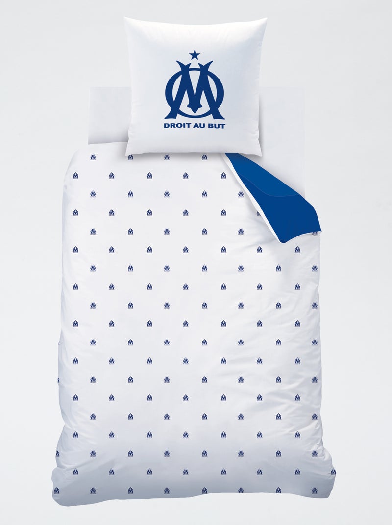 Parure de lit imprimé 'Olympique de Marseille' - 2 personnes Bleu - Kiabi