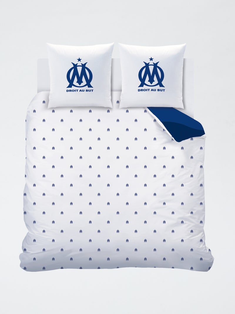 Parure de lit imprimé 'Olympique de Marseille' - 2 personnes Bleu - Kiabi