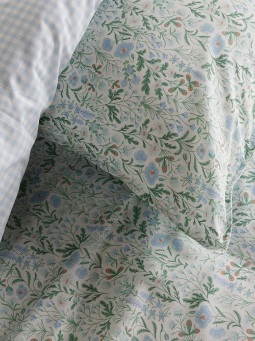 Parure de lit imprimé réversible vichy - 2 personnes - Kiabi