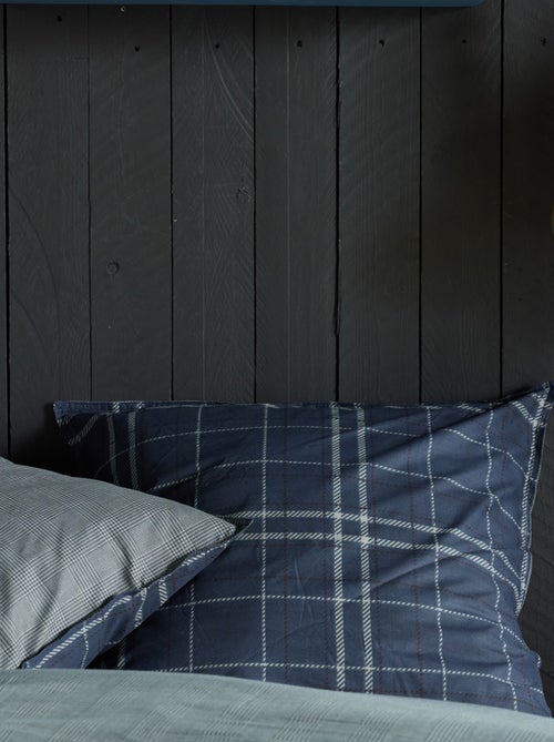 Parure de lit imprimé Tartan - 2 personnes - Kiabi