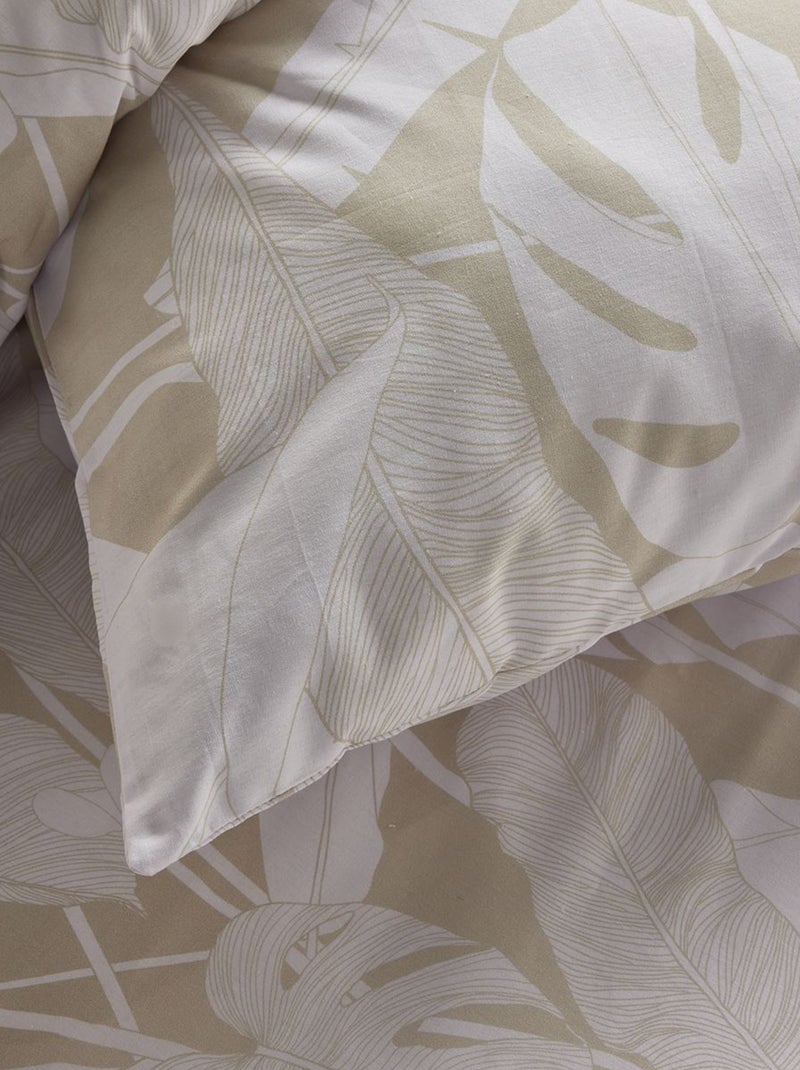 Parure de lit imprimée - 2 personnes beige - Kiabi