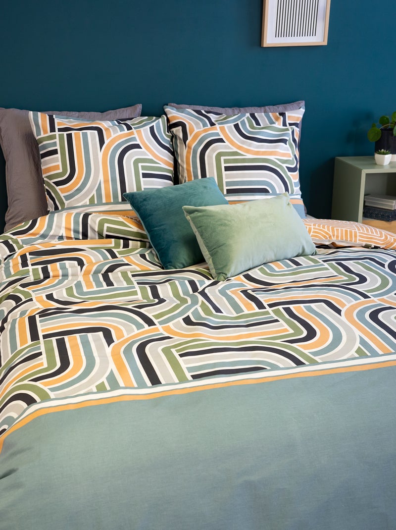 Parure de lit imprimée - 240x220 cm - 2 personnes Vert - Kiabi