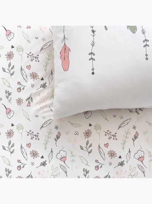 Parure de lit imprimée 100% coton, attrape coeur - Kiabi Parure de lit imprimée 100% coton, attrape coeur - Kiabi