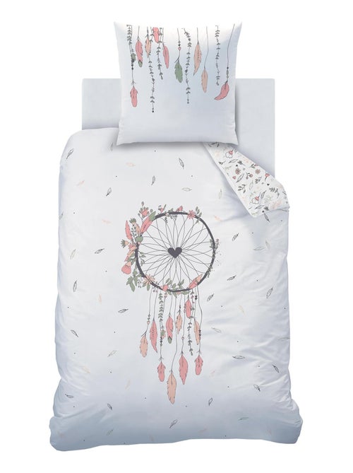 Parure de lit imprimée 100% coton, attrape coeur - Kiabi Parure de lit imprimée 100% coton, attrape coeur - Kiabi