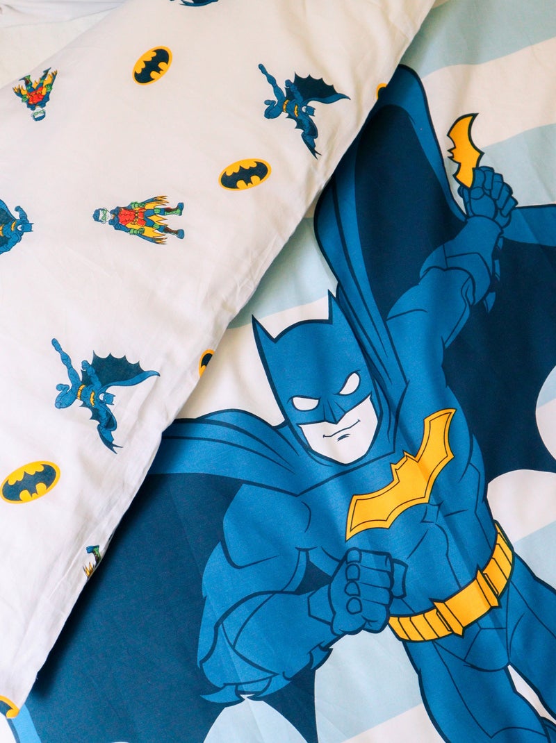 Parure de lit imprimée 100% coton, batman team Bleu - Kiabi